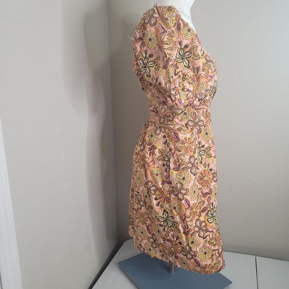 Sam Edelman Medium dress Erica mini flower pockets crepe smocked - Picture 16 of 16